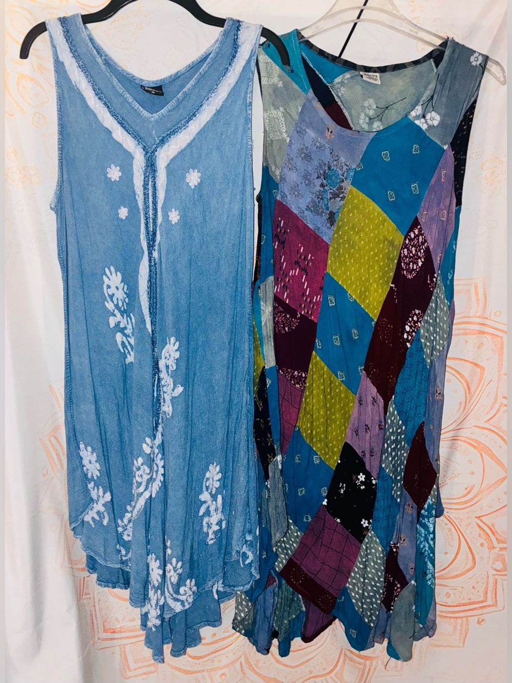 Advance Apparels Vintage Boho Patchwork & Embroidered Sleeveless Dresses